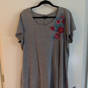 Grey Floral Skater Style Torrid Dress